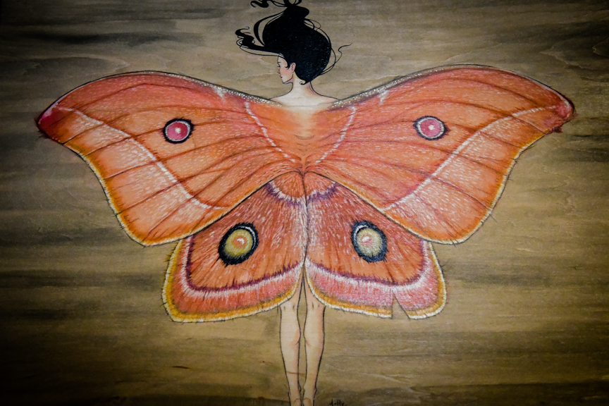 Artwork from the Art of Recovery, a painting of a girl with butterfly wings